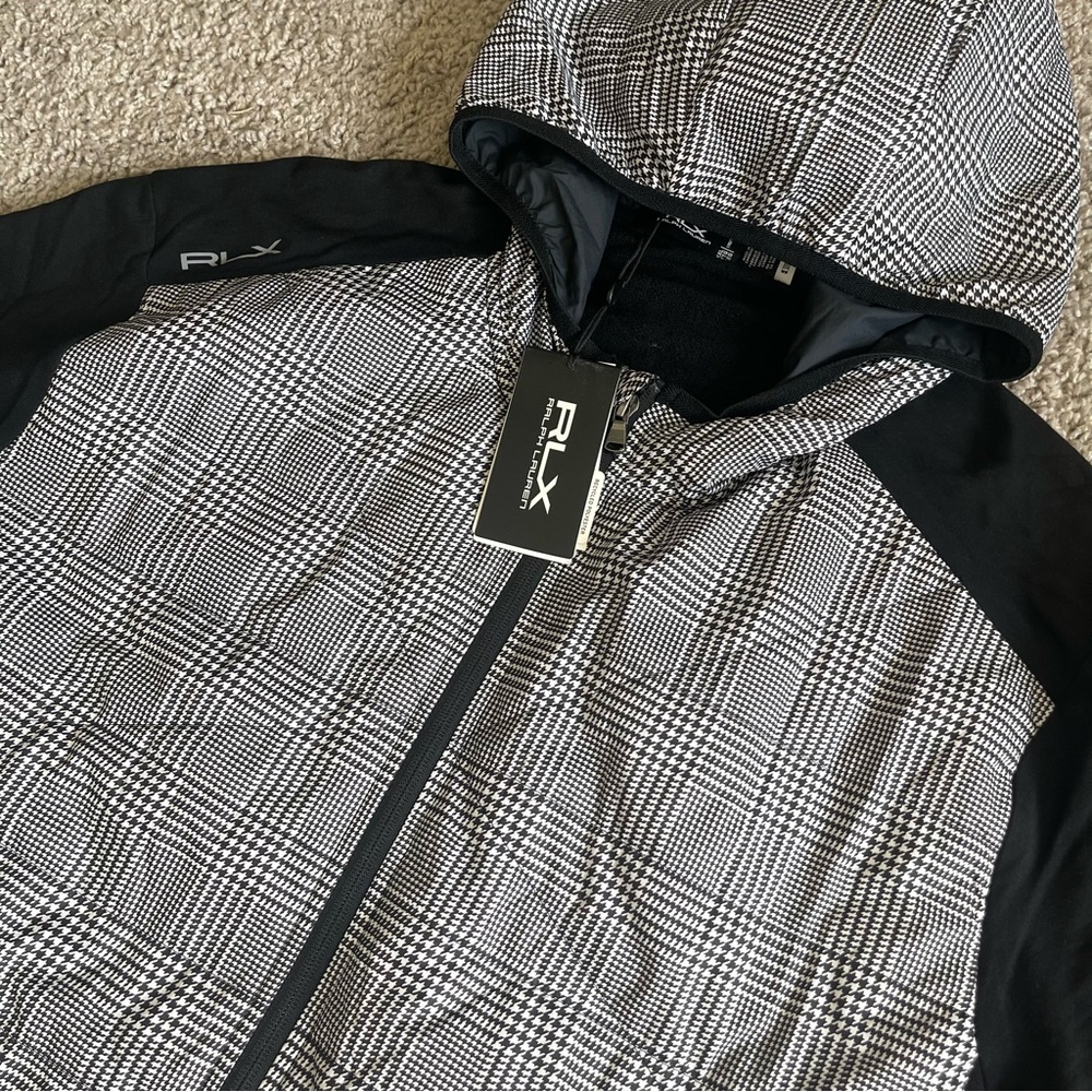 RLX Ralph Lauren Houndstooth Front Zip Hooded M Golf 1/15 Jacket